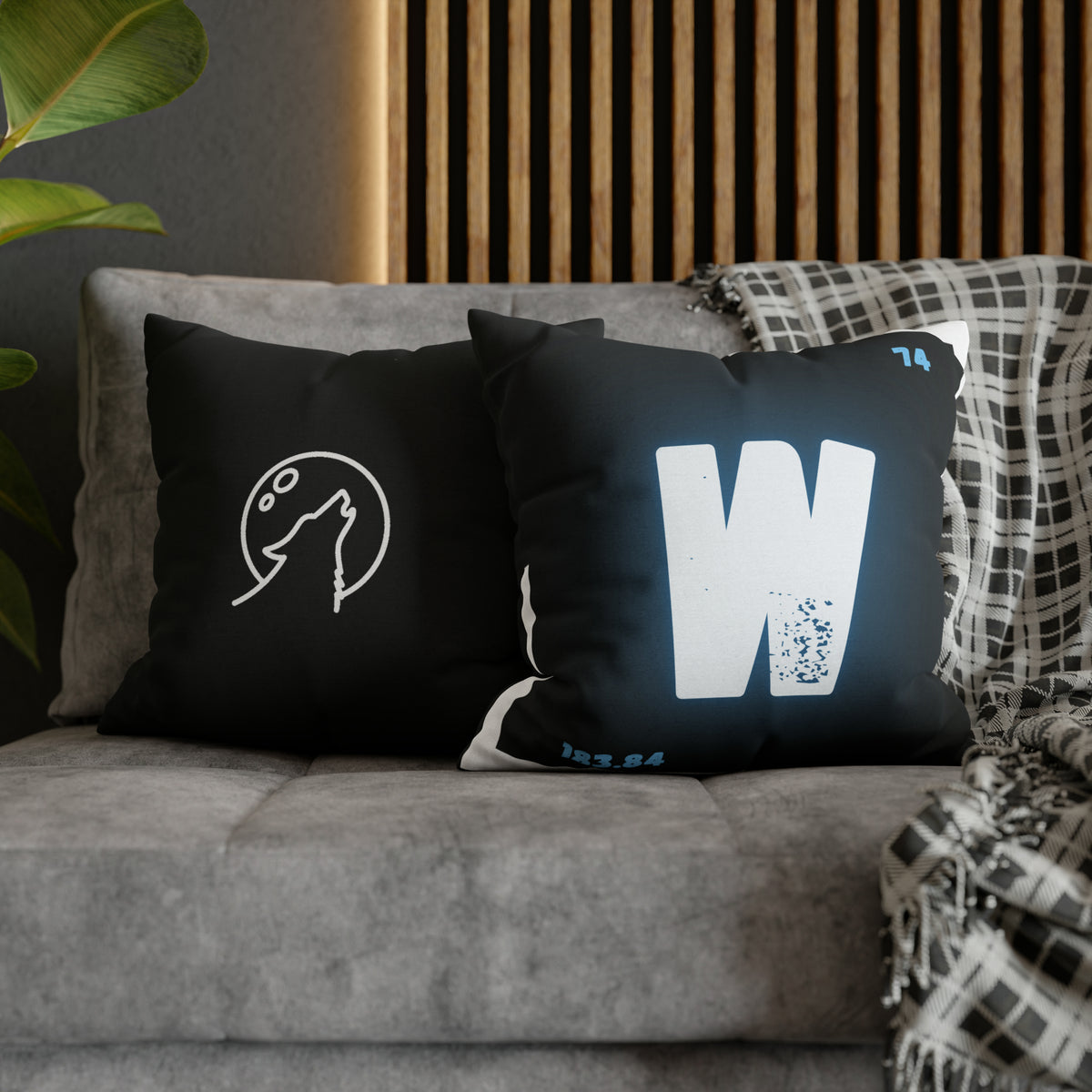 Moonlit Howl Tungsten (Wolfram) Square Pillow Case