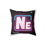 At The Drive In Neon Square Throw Pillow