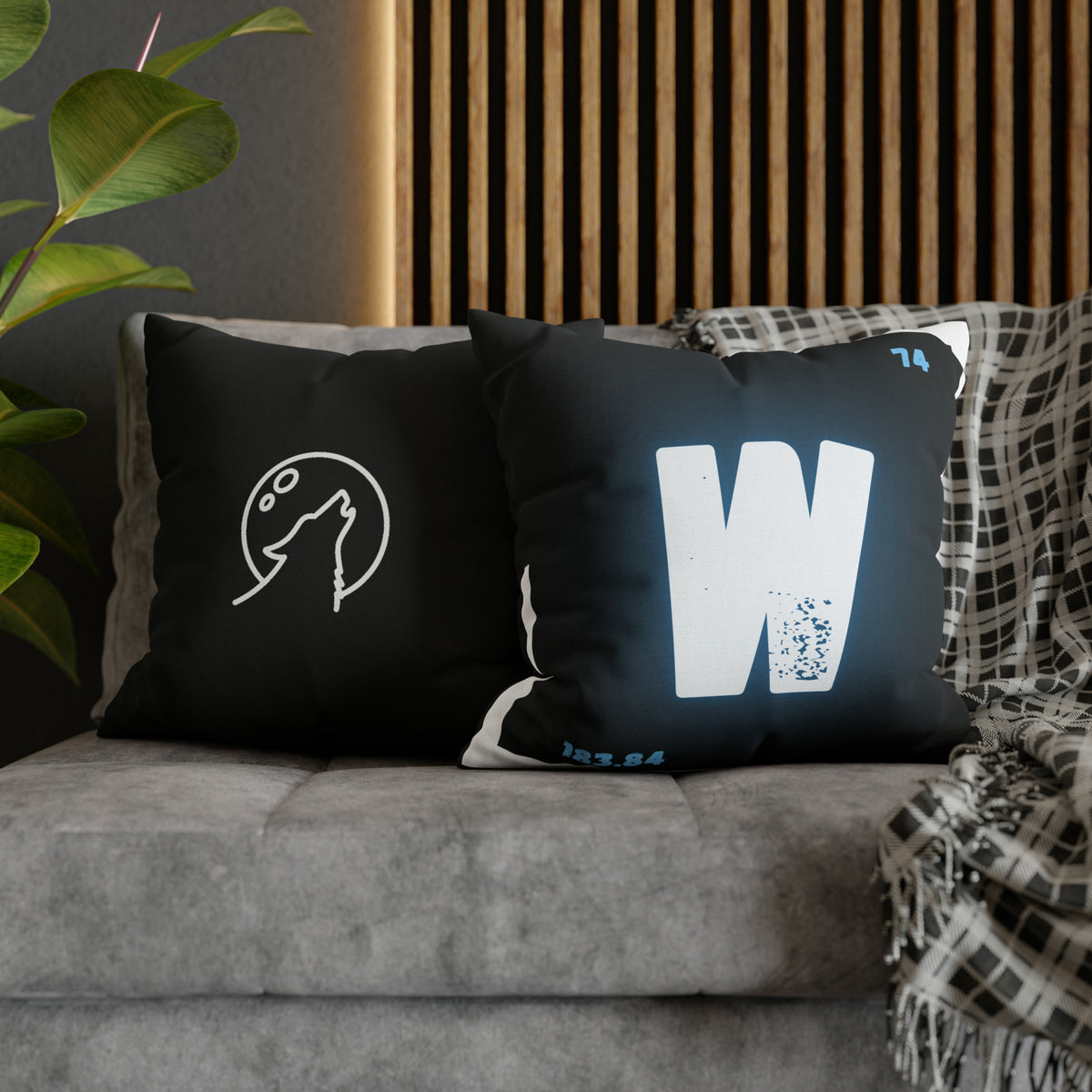 Moonlit Howl Tungsten (Wolfram) Square Pillow Case