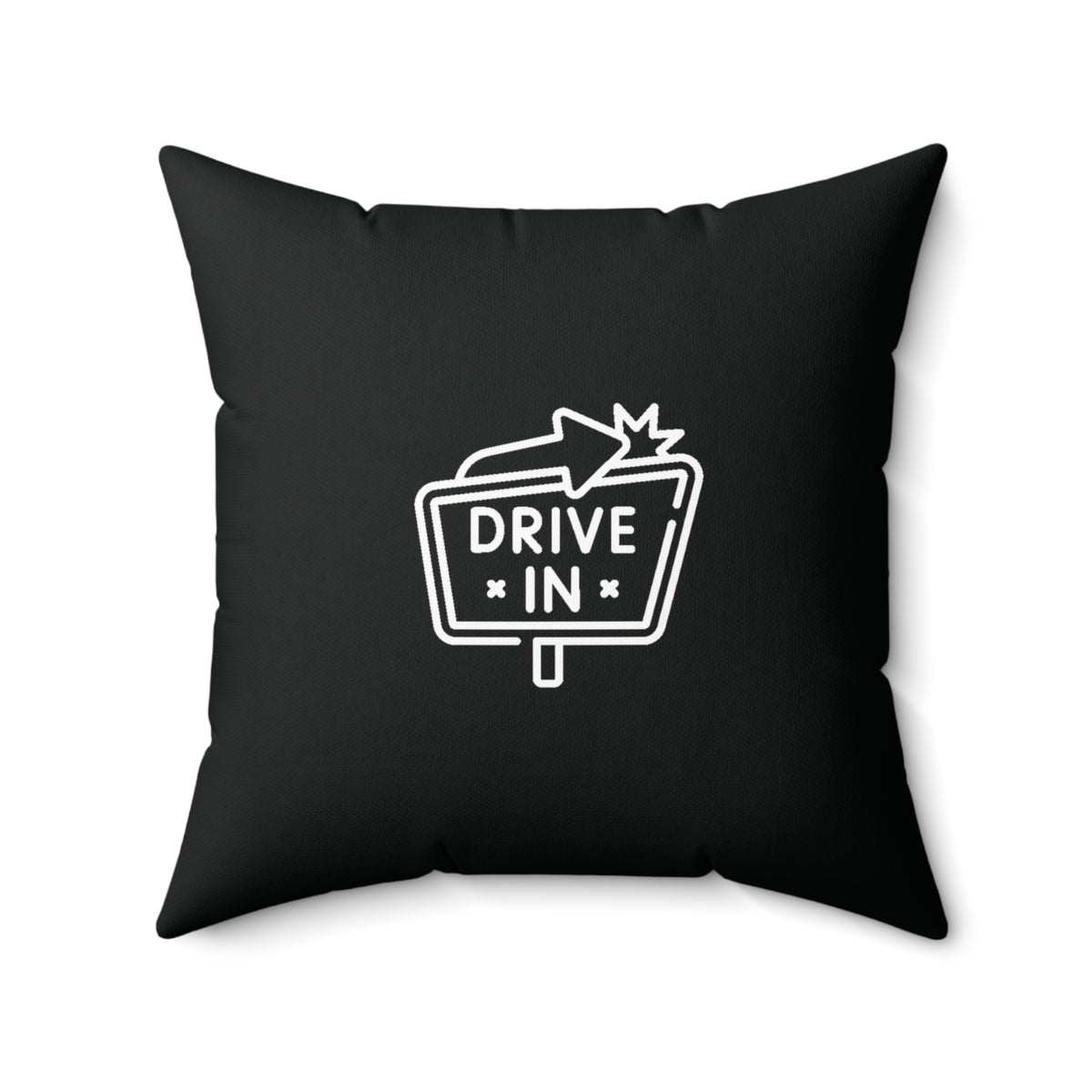 At The Drive In Neon Square Throw Pillow