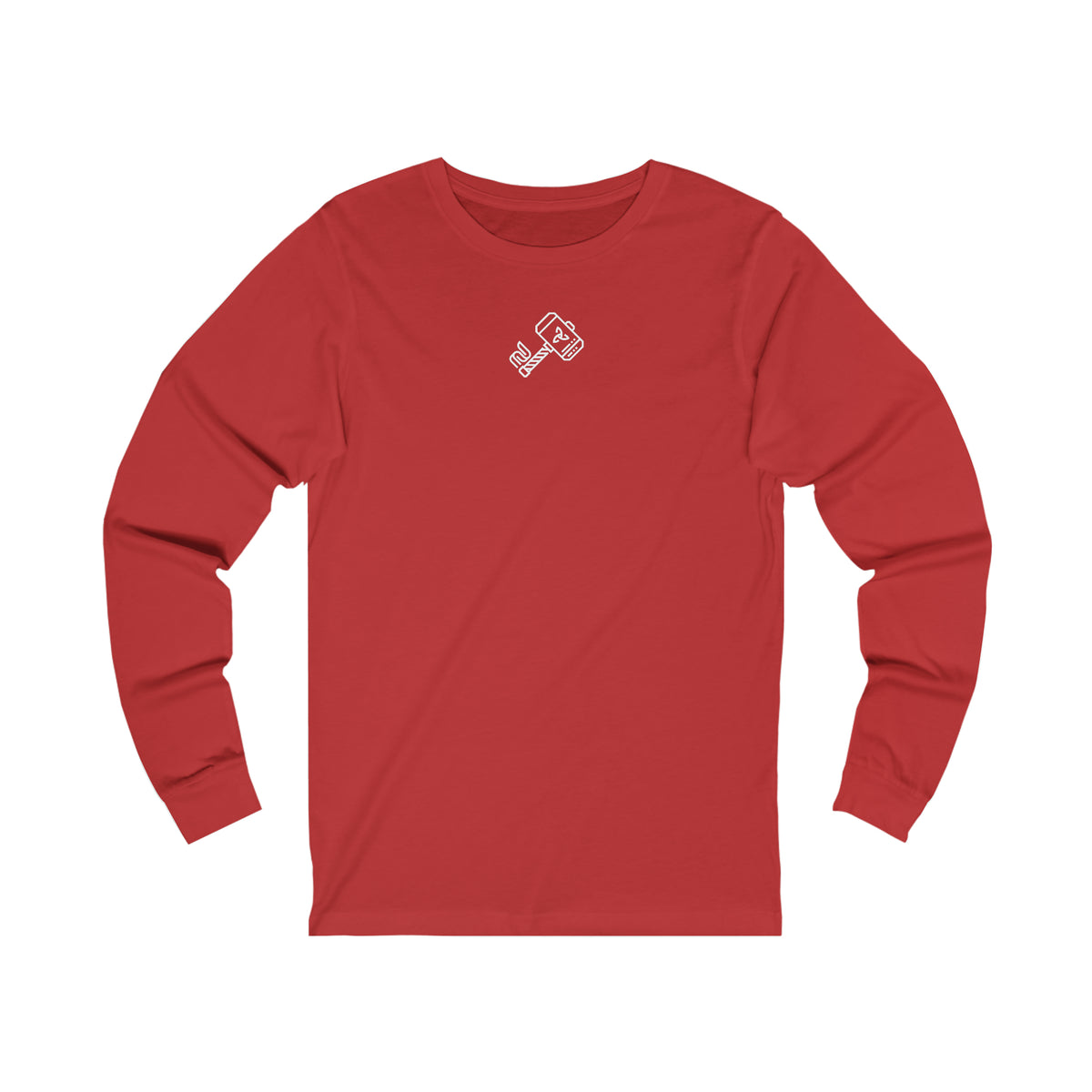 long sleeve t-shirt with thor's hammer on the front