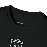 A close up of a black t-shirt collar with the website address "periodicstyle.com" printed inside the collar and the words "100% Cotton" printed below