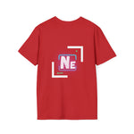 Back of a red t shirt with the periodic table of element symbol for Neon (Ne)