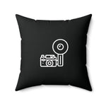 Photo Bomb Magnesium Square Throw Pillow