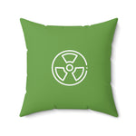 Caution Radon Square Throw Pillow