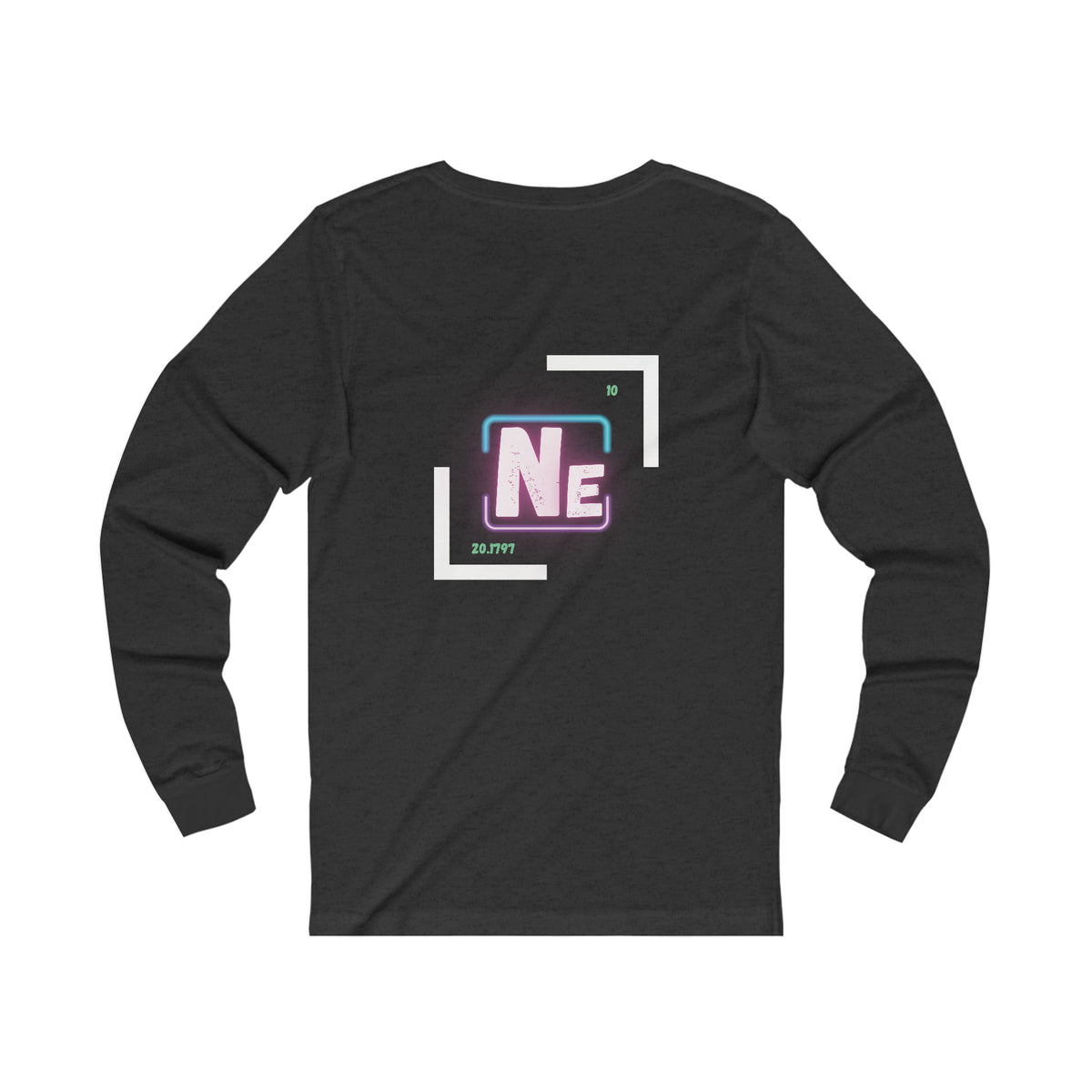 Back of long sleeve t-shirt with the element neon